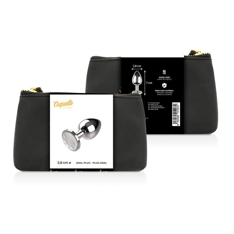 Coquette Anal Plug Metal White Size S 2.7x 8cm