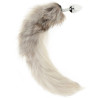 Ohmama Silver Butt Plug 7 cm And White Tail