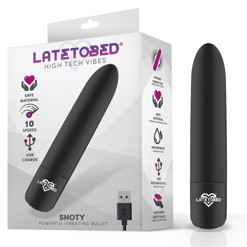 Вибратор LateToBed - Пуля - Shoty - Black