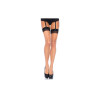 Lycra Sheer 2 Tone Thigh High With Backseam One Size