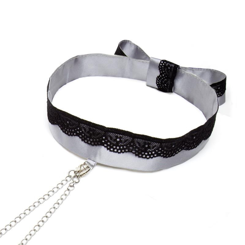 Fifty Shades Of Grey Satin And Lace Collar With Nipple Clamps
