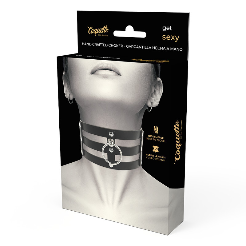 Coquette Chic Desire Hand Crafted Choker Vegan Leather - Fetish