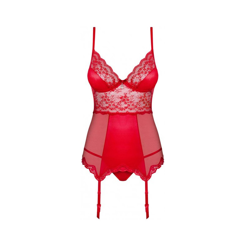 Комплект Obsessive Lovica corset Красный