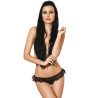 Crotchless Thong With Ruffles Le Frivole - 04329