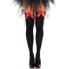 Черные нейлоновые чулки до бедра с красным бантом Leg Avenue One Size
