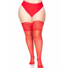 Красные чулки Plus Size Leg Avenue Stay Ups Sheer Thigh Up