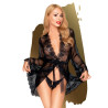 Пеньюар с кружевной отделкой и стринги Penthouse Lingerie Hypnotic Power, черный