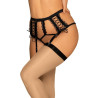 Bravelle Garter Belt And Crotchless Thong in 1 - Black