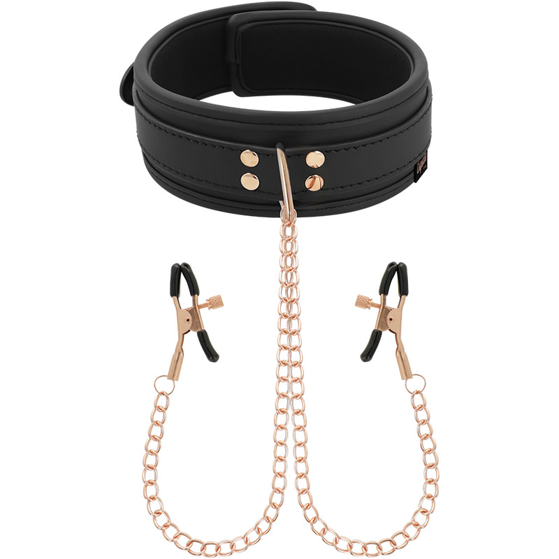 Coquette Chic Desire Fantasy Collar With Nipples Clamps