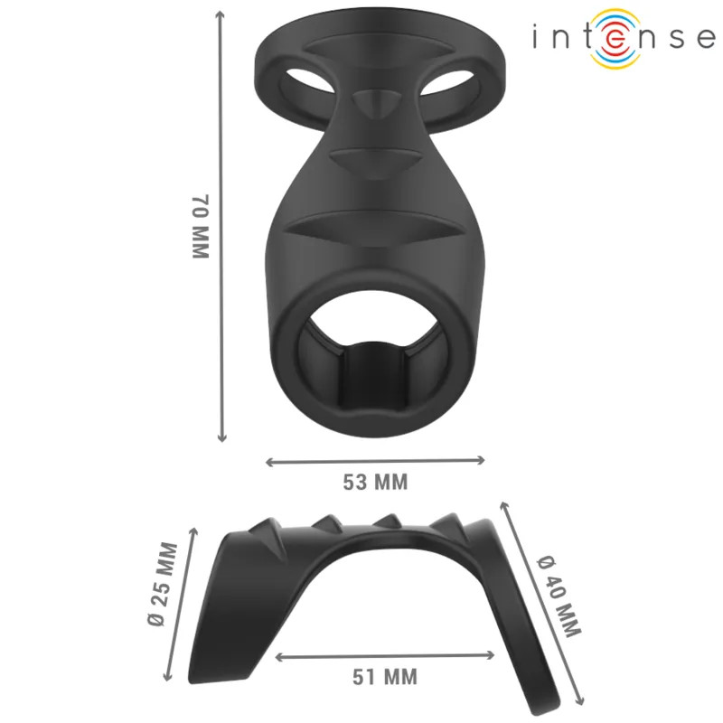 Silicone Penis Ring Intense - Theo Double - Black