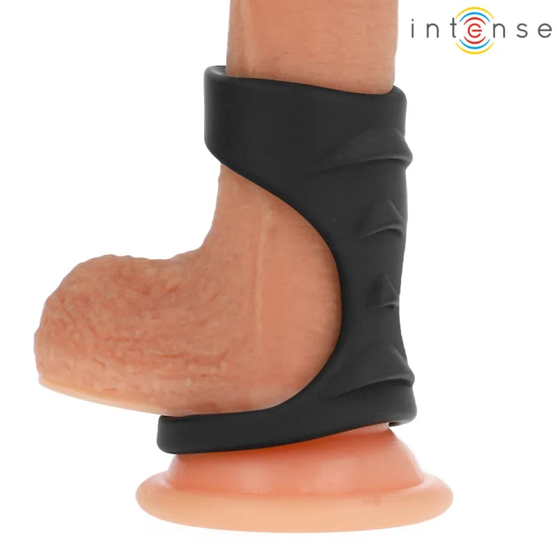 Silicone Penis Ring Intense - Theo Double - Black