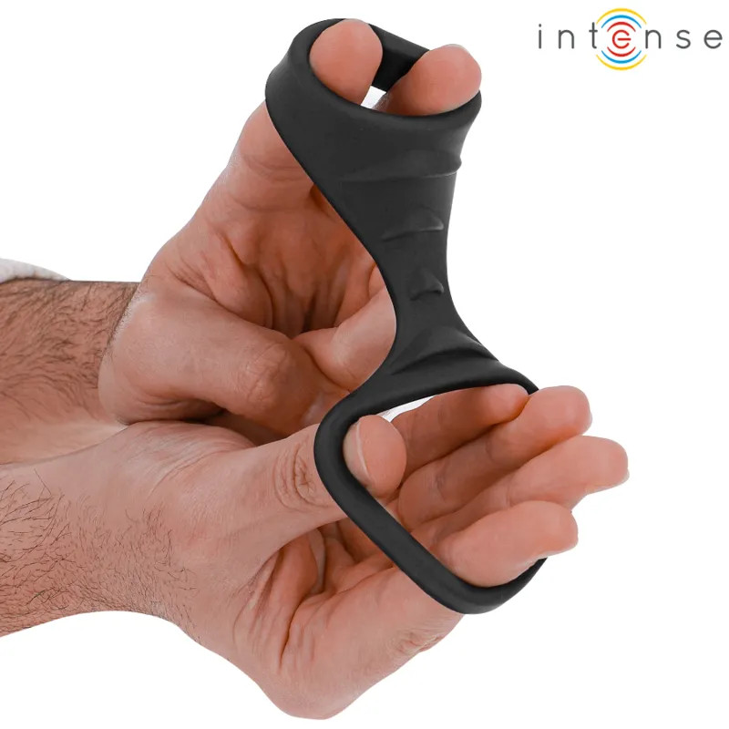 Silicone Penis Ring Intense - Theo Double - Black