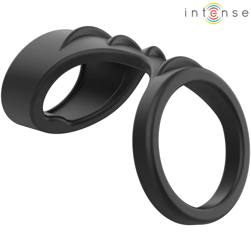 Silicone Penis Ring Intense - Theo Double - Black
