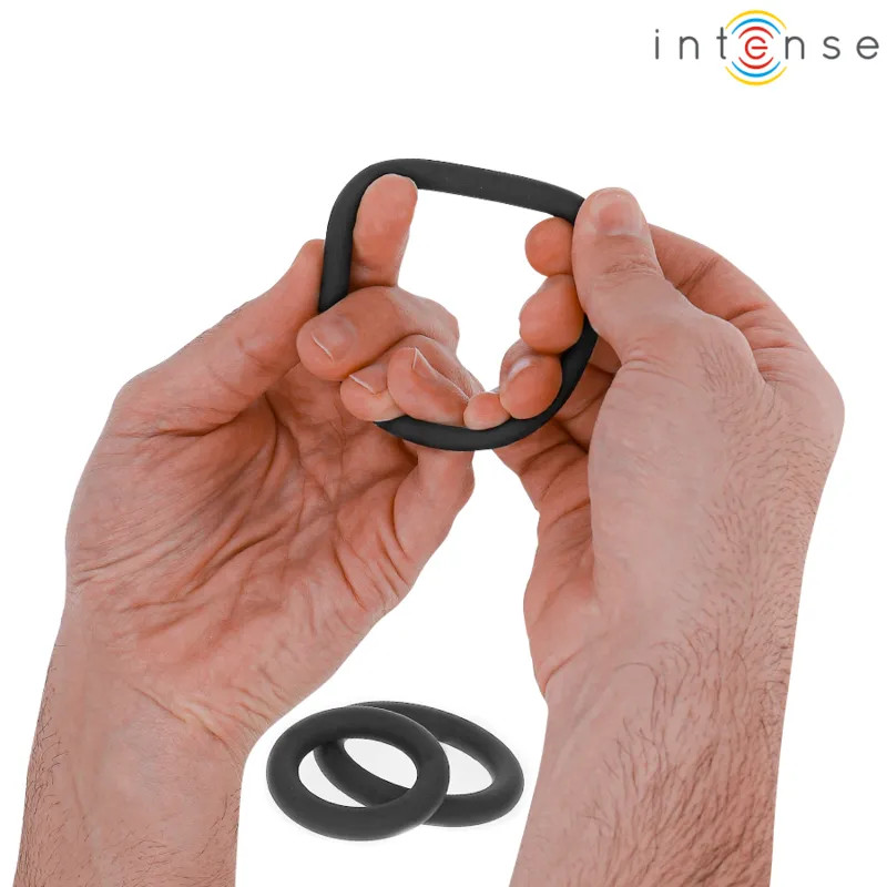 Silicone Penis Rings Intense - Hugh 3 pcs - Black