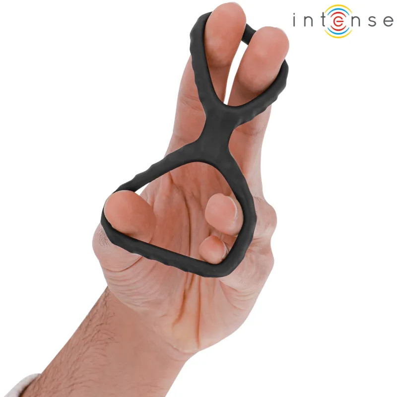 Double Silicone Penis Ring Intense - Dewey - Black