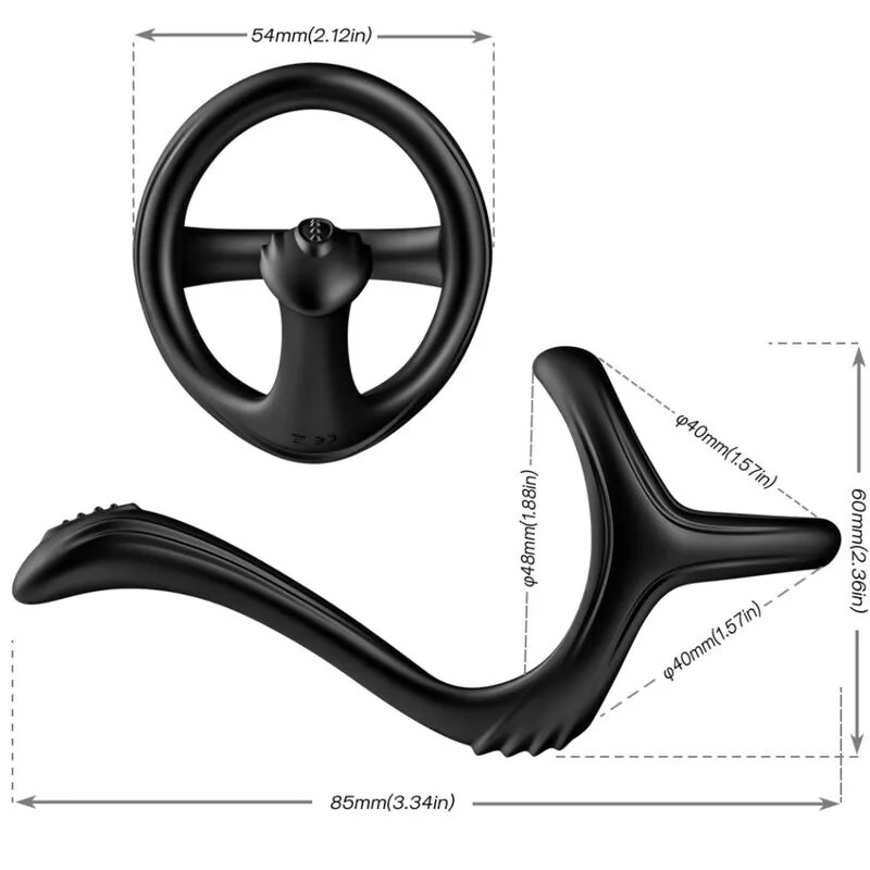 Double Penis / Anal Ring - Treasure - Black