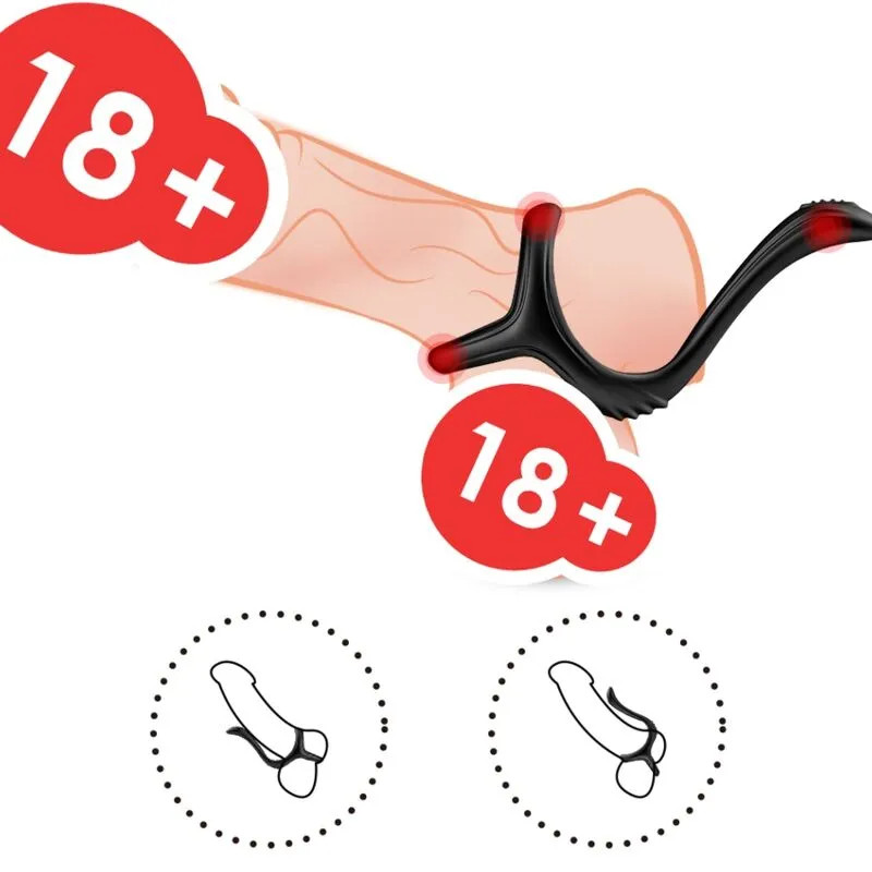 Double Penis / Anal Ring - Treasure - Black
