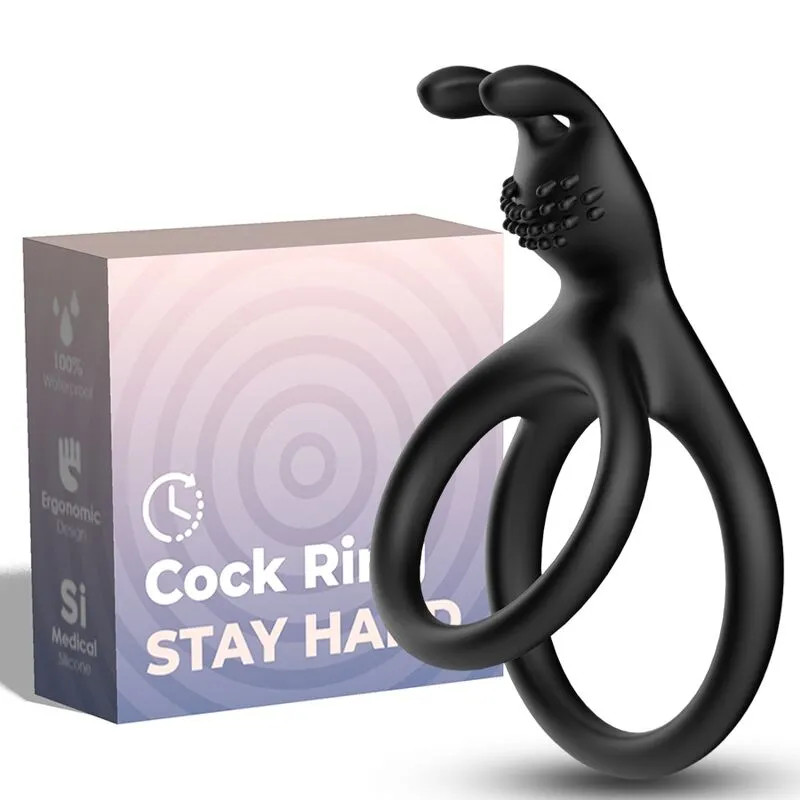 Double Penis / Rabbit Ring - Tensy - Black