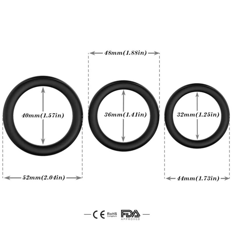 Triple Penis Ring - Silicone - Luminous