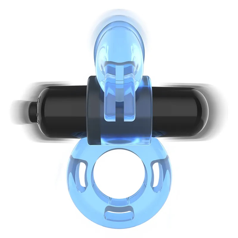 Penis / Rabbit Ring - Vibrating - Fry Blue