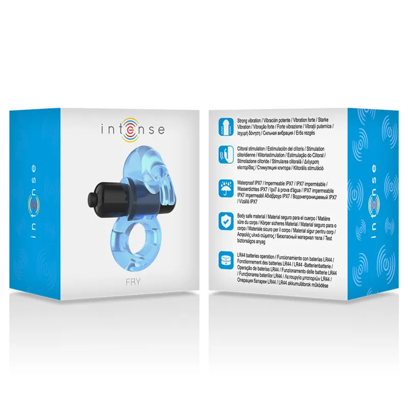 Penis / Rabbit Ring - Vibrating - Fry Blue