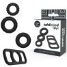 Cock Ring Set - 4 Pieces - Black
