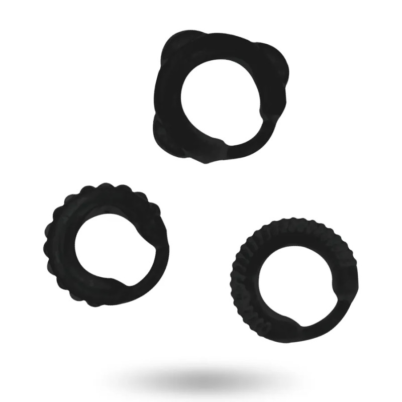 Cock С - Ring Set - 3 Pieces - Black