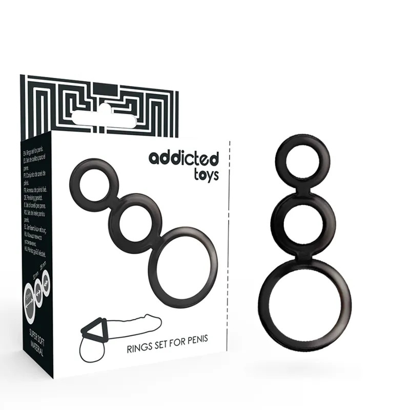 Cock Ring Set - Smoked - Black