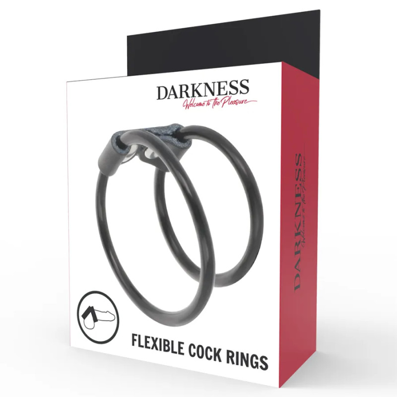 Double Flexible Cock Ring - Black