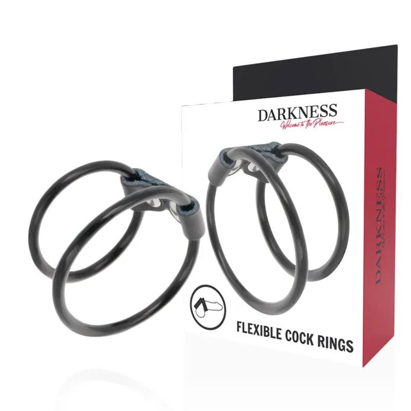 Double Flexible Cock Ring - Black