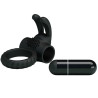 Vibrating Penis Ring & Rabbit Pretty Love - Black