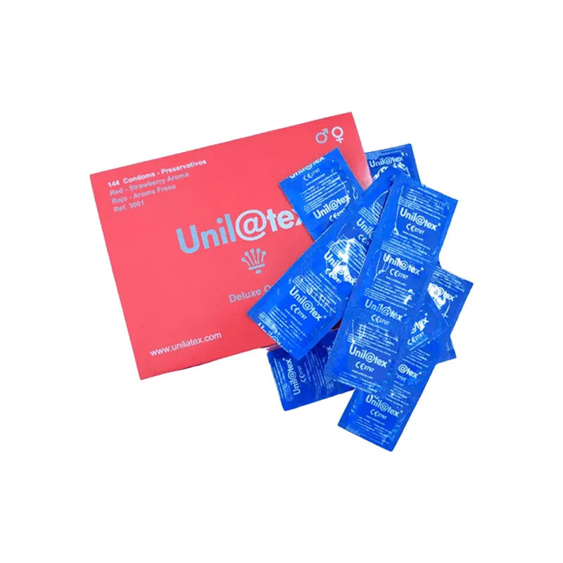 Mansikan Makuinen Kondomi - Unilatex - 1 kpl