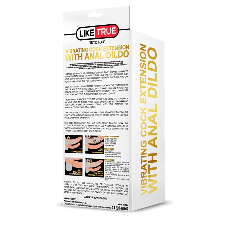 X-Tender Plus Extension Penis Sleeve with Vibrating Bullet and Anal Dildo