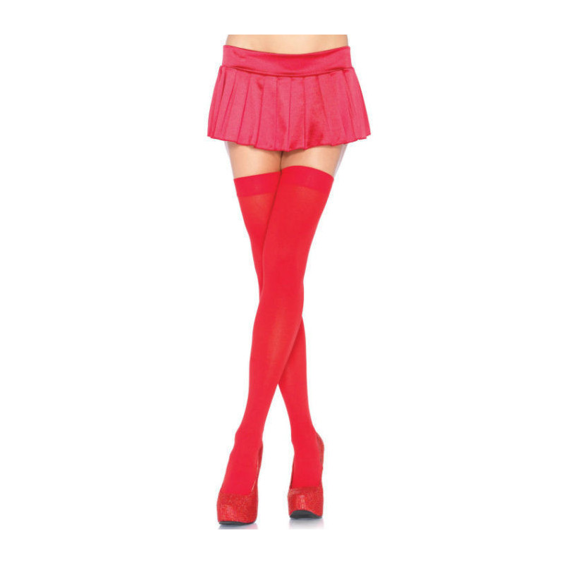 Leg Avenue Nylon Thigh Highs Red