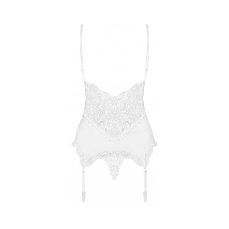 Corset and Thong White Obsessive 810-COR-2 S/