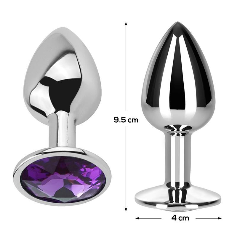 Butt Plug with Jewel Purple Amethyst