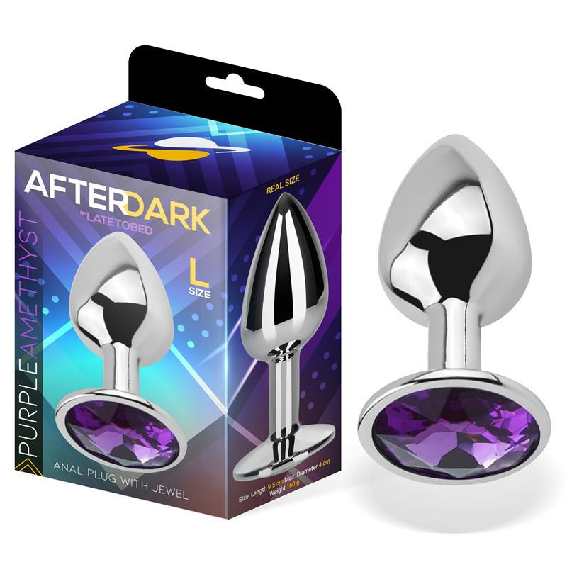 Butt Plug with Jewel Purple Amethyst