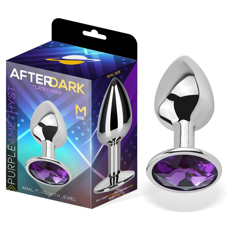 Butt Plug with Jewel Purple Amethyst