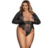 Subblime Queen Plus Low Cut And Fringed Teddy