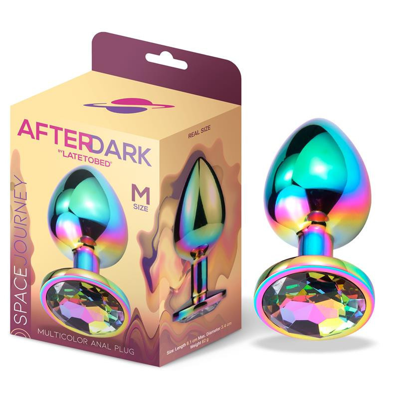 Space Journey Multicolor Butt Plug with Jewel